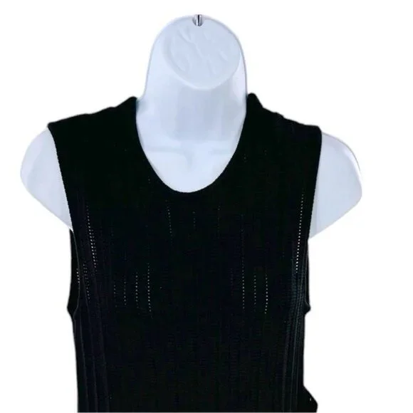 Pomander Place NEW Black Knit Adi Sleeveless A Line Classic Mini Dress Size L